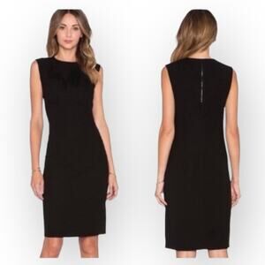 Vince Black Sleeveless Midi Casual Dress Zip Back M